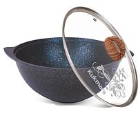 АП Казан для плова 3,5л со стекл. крышкой, линия "Granit ultra" (blue) "Kukmara" кгг37а