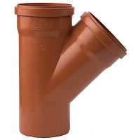 Тройник канализационный наружная TEBO 160-110 45 град (рыжий) RU-TB ПП (4 шт.)
