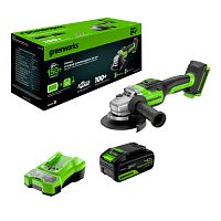 Угловая шлифовальная машина аккумуляторная Greenworks GD24AG, 24V, бесщеточная, 125 мм (3200207CUB)