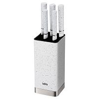 Набор ножей 6 предметов Lara LR05-70 Подставка квадрат 5 ножей покрытие Soft touch нерж сталь пласти