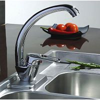 Смеситель для кухни Ledeme L5928-B боковой латунная гайка широкий нос