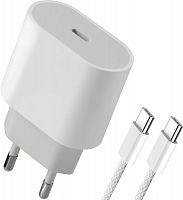 DEFENDER (83222) UPA-121 20W, USB C,КАБЕЛЬ TYPE-C,БЕЛЫЙ