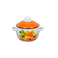 Кастрюля СтальЭмаль Orange, шаровидная 2л, белоснежная 6RH161M