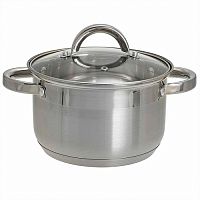 Кастрюля 3,0 л Webber из нержавеющей стали со стеклянной крышкой d=18 см BE-111/2 (6)