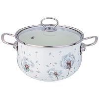 Кастрюля эмалированная Agness со стеклянной крышкой, 3,8 л диам. 22 см 943-058