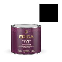 Грунт-эмаль 3в1 по ржавчине Erica алкидная матовая, черная 1,8 кг