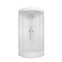 Душевая кабина Triton Ультра 80*80 В 1/4 круга, средний поддон, Белый, прозрачная, ДН4(7 мест+сифон)