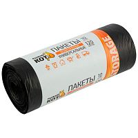 Мешки для мусора Рыжий кот 120л (10шт./рул.) особо прочные, ПВД, черные, 40мкм 310410