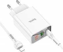 HOCO (6931474769824) C100AAA 1USB+1TYPE-C 3.0A QC3.0 PD 20W , WHITE