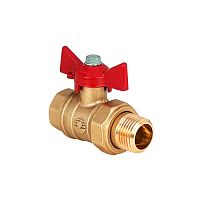 Кран шаровой Valfex DeltaPro латунный для воды 1/2" ВР/НР бабочка, АМЕРИКАНКА 11Б27фт1М (80/20)