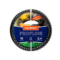 Леска триммерная Patriot Profline D 2,4 мм L 15 м (скрученный квадрат, черный) 240-15-5 (805402206)