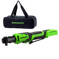 Гайковерт-трещотка аккумуляторный Greenworks GD24RW, 24V сумка (без АКБ и ЗУ) (3804007)