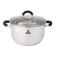 Кастрюля 4,0 л Rashel R-400к из нержавеющей стали со стекл. кр., 22х12,5 см