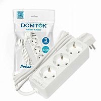 Удлинитель бытовой Domtok Лидер 3 гнезда, ПВС 3*0,75, 2,2кВт, з/к 3м (2375)