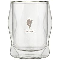 Стакан 350 мл Leonord Aroma с двойными стенками с гранями на корпусе из боросиликатного стекла