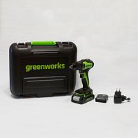 Дрель-шуруповерт аккумуляторная Greenworks GD24DD35K2 24V, АКБ 2 А.ч и ЗУ, кейс (3704007UA)