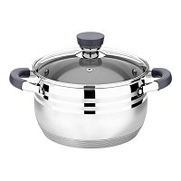 Кастрюля 6,5 л Lara Mercury LR02-474 24 см капсул индук дно термоупорный силикон на ручке и крышке