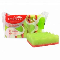 Губка Perfera для мытья посуды FRESH AND CLEAR волна 5 шт, размер 97/64/30 ПФ-06