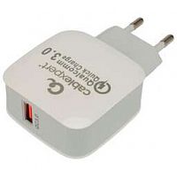 CABLEXPERT (21074) MP3A-PC-40, QC3.0, 1 ПОРТ USB, БЕЛЫЙ, ПАКЕТ