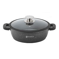 Жаровня 3,0 л Zeidan крышка стекло Black Z-501036