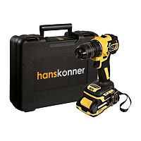 Дрель-шуруповерт аккумуляторная Hanskonner HCD2065C б/щ 18В, 60Нм, пл.патрон, 2х2Ач,кейс