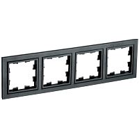 Рамка 4-местная IEK BRITE РУ-4-БрЧ черный BR-M42-K02