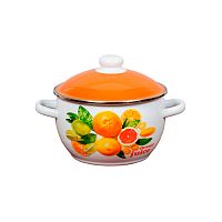 Кастрюля СтальЭмаль Orange, шаровидная 4л, белоснежная 6RH201M