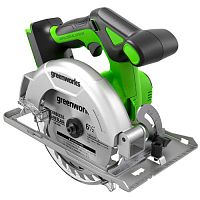 Пила циркулярная аккумуляторная Greenworks GD24CS165 24V, бесщеточная, 57 мм, без АКБ и ЗУ (1501607)