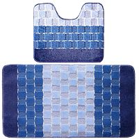 Комплект ковриков для ванной комнаты Banyolin Silver из 2 шт 60х100/50х60см (голубой) 1/25
