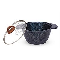 АП Кастрюля 1л со стеклянной крышкой, АП линия "Granit ultra" (blue) "Kukmara" кгг12а