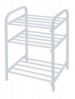 Этажерка Комфорт1 Nika узк 500х330х450 3-х ярусная МАТОВЫЙ СЕРЫЙ ЭТК1/МС
