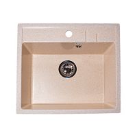 Мойка GranAlliance G-21м (555х495мм) бежевая с сифоном