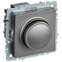 Светорегулятор поворотно-нажимной IEK Brite СС10-1-0-БрС 600Вт сталь
