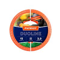 Леска триммерная Patriot Duoline D 3,0 мм L 15 м (скрученный квадрат, двухцв, крас жила) (805401171)