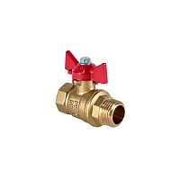 Кран шаровой Valfex DeltaPro латунный для воды 1/2" ВР/НР ручка-бабочка, 11Б27фт1М (128/32)