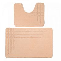 Коврик для ванной комнаты DKTX Comfort Linea из 2 шт 60х100/50х60см 10мм (кремовый) 1/25