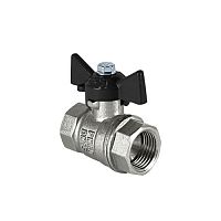 Кран шаровой Valfex DeltaPro латунный для воды 1/2" ВР/ВР бабочка, НИКЕЛИР-Й 11Б27фт1М (136/34)