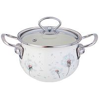 Кастрюля эмалированная Agness со стеклянной крышкой, 1,5 л диам. 16 см 943-055