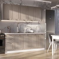 Кухня Игни Антея 2.0 ясень крем софт (ШВ400/800/800,ШН3Я400,ШН800,ШНМ800, стол 0.8+0.8+0.4 бел)