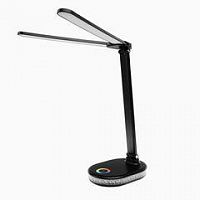ULTRAFLASH (15726) UF-807 C02 ЧЕРНЫЙ (LED СВ-К НАСТОЛЬНЫЙ, 10ВТ, ССТ, ДИММИРУЕМЫЙ, RGB ПОДСВЕТКА)