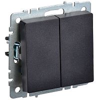 Выключатель 2-клавишный проходной IEK BRITE ВС10-2-6-БрЧ 10А черный BR-V22-0-10-K02