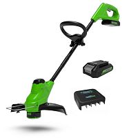 Триммер аккумуляторный Greenworks G24LT25K2 24V, АКБ 2 А.ч и ЗУ (2107207SA)