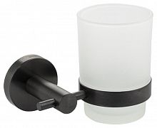 GFMARK 78005 СТАКАН СТЕКЛЯННЫЙ С КРЕПЛЕНИЕМ К СТЕНЕ ГРАФИТ