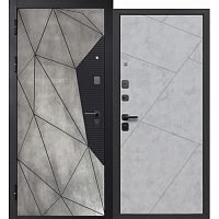 Дверь металлическая Ferroni 9 см МДФ/МДФ Геометрия Бетон Снежный Зеркало 960 левая