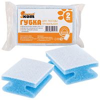 Губка Рыжий кот для посуды профильная (2шт) (84х65х38мм) 002625