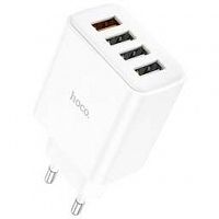 HOCO (6931474777713) C102A WHITE СЗУ 4USB 2.1A QC3.0 БЫСТРАЯ ЗАРЯДКА