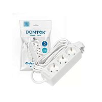 Удлинитель бытовой Domtok Лидер 3 гнезда, ПВС 3*0,75, 2,2кВт, з/к 5м (2376)