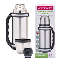 Термос 1500ml. из нержавеющей стали с ручкой и ремешком (2091)