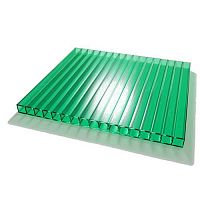 Сотовый поликарбонат Woggel 4 мм х 2,1м x 6м ЗЕЛЕНЫЙ (0,65 кг/м2)