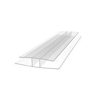 Профиль поликарбонатный ROYALPLAST HP соединительный 8мм Прозрачный; 6м